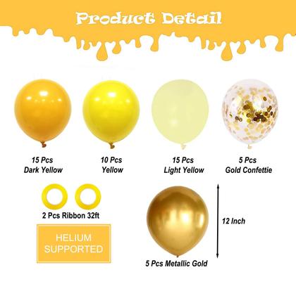 Imagem de Balões de Festa Aiwolf - 50 Unidades de Látex Dourado com Confetes (30cm)
