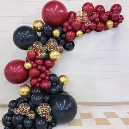 Imagem de Balões de Festa Sowide - Preto, Bordô e Dourado - 60 Unidades de 30cm