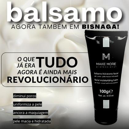 Imagem de Bálsamo Hidratante Facial Make More Em Bisnaga 100g Pré Maquiagem Gel Creme Vegano Skin Care