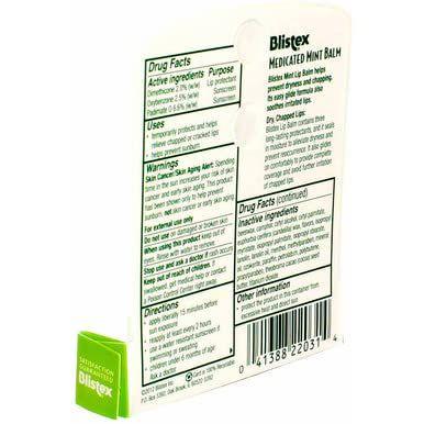 Imagem de Bálsamo labial Blistex Medicated Mint SPF 15 4,4 mL (pacote com 6)