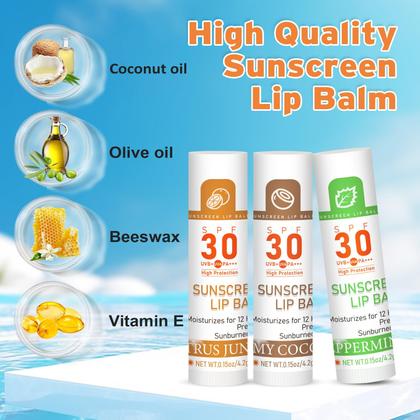Imagem de Bálsamo labial VISRIE SPF 30 com protetor solar, pacote com 64 unidades, tamanho de viagem