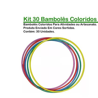 Imagem de Bambolê Infantil Kit 30 Exercício Brincadeiras Colorido