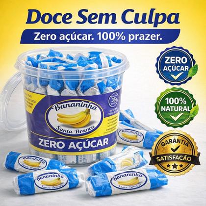 Imagem de Bananada bananinha santa branca zero açucar 35 gr- pote 30un