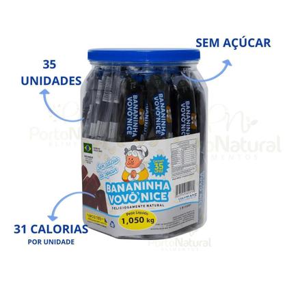Imagem de Bananinha Sem Açúcar POTE com 35 unidades -1,050 Kg - Vovó Nice