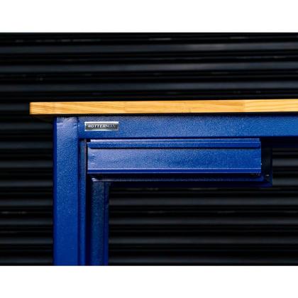 Imagem de Bancada aberta com 02 gavetas e tampo de madeira pinus - RLL-210A (Azul)