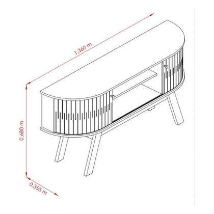 Imagem de Bancada Atlanta 136mt com Pés Palito e Nicho Cinamomo Off White Madetec