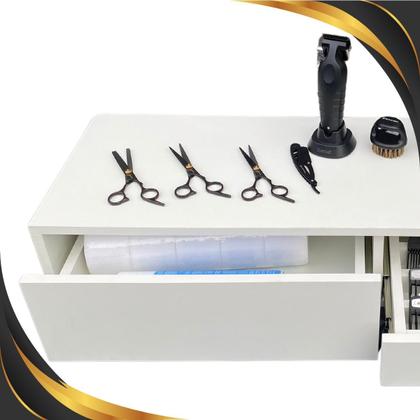 Imagem de Bancada Console Barbearia Em Mdf Com Porta Maquinas E Pentes