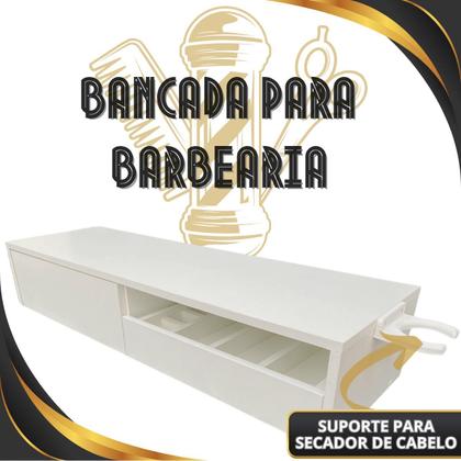 Imagem de Bancada Console Barbearia Em Mdf Com Porta Maquinas E Pentes