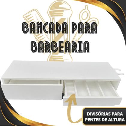 Imagem de Bancada Console Barbearia Em Mdf Com Porta Maquinas E Pentes