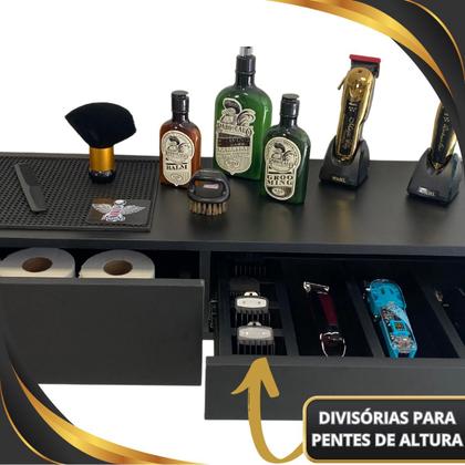 Imagem de Bancada Console para Barbearia Preto Em MDF