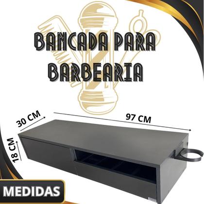 Imagem de Bancada Console para Barbearia Preto Em MDF