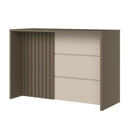 Imagem de Bancada de Cozinha Ilha Gourmet com Ripado Duna/Cristal -  Henn