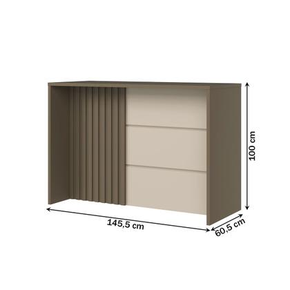 Imagem de Bancada de Cozinha Ilha Gourmet com Ripado Duna/Cristal -  Henn