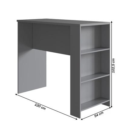 Imagem de Bancada de Cozinha Luna 3 Prateleiras Cinza - Irm Móveis