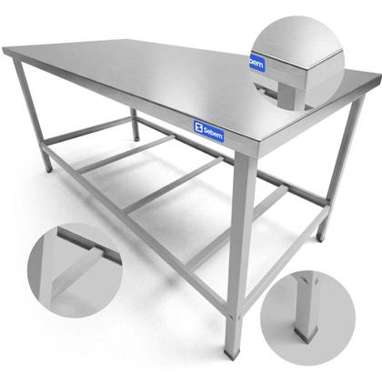 Imagem de Bancada De Inox Industrial Padaria Açougue 1,2m Sebem