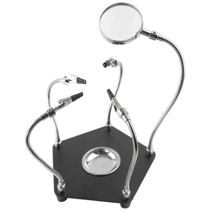 Imagem de Bancada De Reparo De Solda De Placa Com Lupa 3 X 4 Garras Jacaré CBRN20386