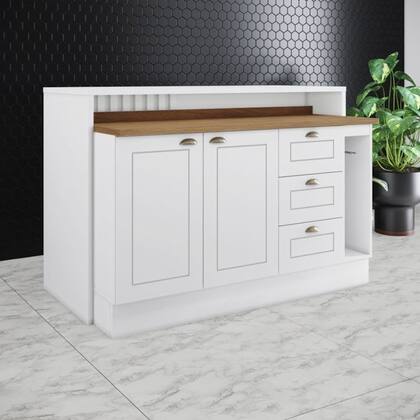 Imagem de Bancada E Balcao Gourmet 146cm CE817 Americana Branco Nature Henn