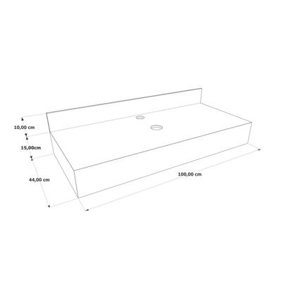 Imagem de Bancada em Porcelanato para Banheiro 100cm  Sem cuba PRETO