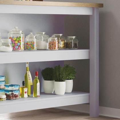 Imagem de Bancada gourmet ilha cozinha Ditália 2 Prat. Cinza CD-1019