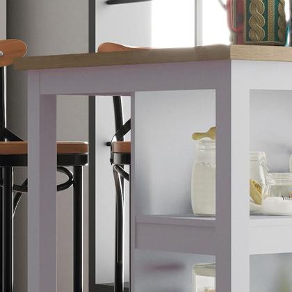 Imagem de Bancada gourmet ilha cozinha Ditália 2 Prat. Cinza CD-1019