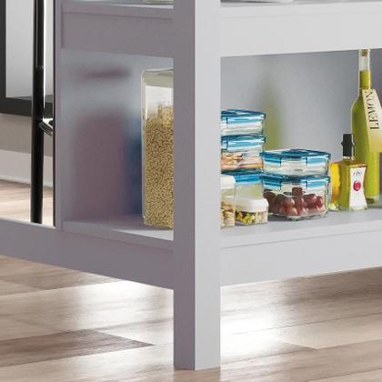 Imagem de Bancada gourmet ilha cozinha Ditália 2 Prat. Cinza CD-1019