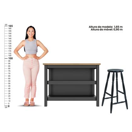 Imagem de Bancada gourmet ilha Cozinha+ kit luz+2 Banq. Ditália CD1019