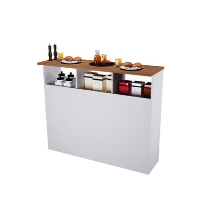 Imagem de Bancada Ilha 3 Portas 1,20 Com Nicho 6206 Branco com Freijó  - Rede Móveis