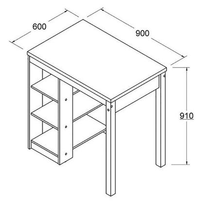 Imagem de Bancada Ilha Cozinha 3 Prateleiras 90x60 Cm Cd1022 Cinza Dtall