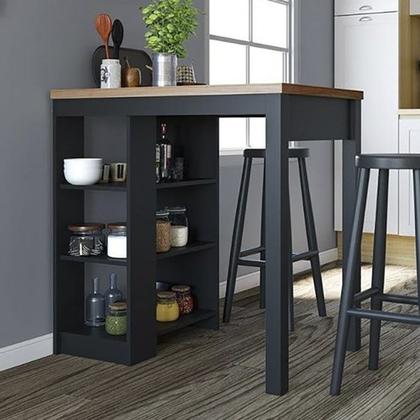 Imagem de Bancada Ilha Cozinha 3 Prateleiras 90x60 cm CD1022 Dtall Preto