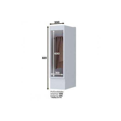 Imagem de Bancada Ilha Cozinha Gourmet Americana c/ 3 Portas 145cm Branco - Henn