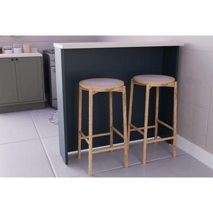 Imagem de Bancada Ilha Cozinha PH 3068 Évora 120cm Branco/Carvalho Nature - Herval