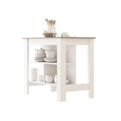 Imagem de Bancada Ilha De Cozinha Gourmet 103x92cm Mdp Menu Móveis Branco