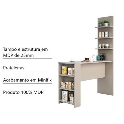 Imagem de Bancada Mesa Gourmet Cozinha Conect 1,50m c/ Painel - Linha SUPREMA Luciane