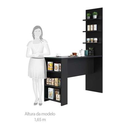 Imagem de Bancada Mesa Gourmet para Cozinha com Painel Suprema Luciane Móveis