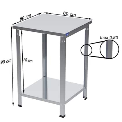 Imagem de Bancada Mesa Inox Industrial Paneleiro Liso 90x60x60 G97