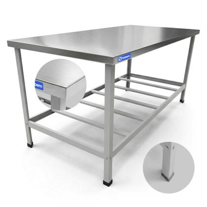 Imagem de Bancada Mesa Tampo Inox Industrial 2 Metro Sebem