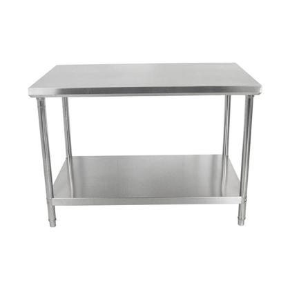 Imagem de Bancada Mesa Total Inox 120x70cm Industrial Com Prateleira