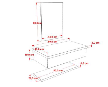 Imagem de Bancada Metrópole 806w 80cm C/cuba F44 e Espelheira