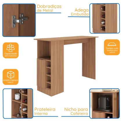 Imagem de Bancada para Cozinha com Adega 1 Porta com Prateleira