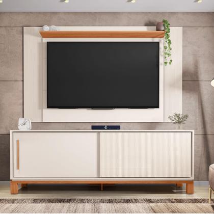 Imagem de Bancada Rack com Painel Para Tv até 65 Polegadas Jace Bege