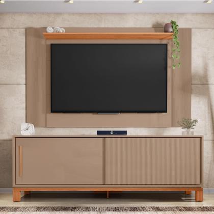Imagem de Bancada Rack Com Painel Para Tv Até 65 Polegadas Jace Cinza