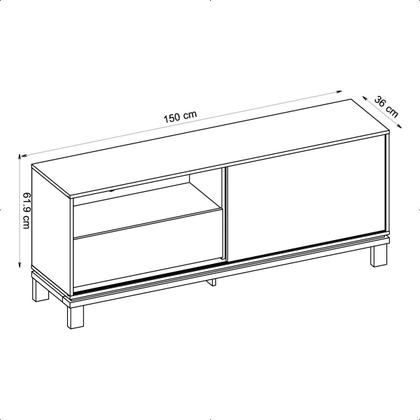 Imagem de Bancada Rack Para TV até 55 Polegadas Jace Marrom Caemmun