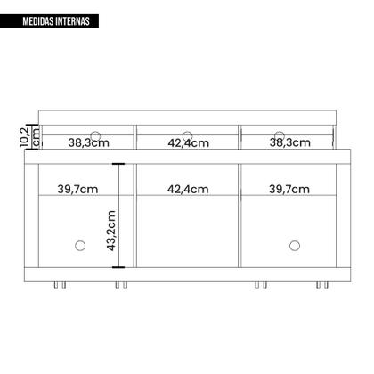 Bancada Rack Para TV até 55 Polegadas Marrom Frost Caemmun Imagem de Bancada Rack Para TV até 55 Polegadas Marrom Frost Caemmun