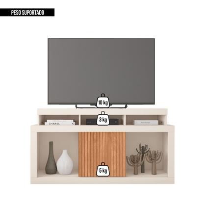 Bancada Rack Para TV até 55 Polegadas Marrom Frost Caemmun Imagem de Bancada Rack Para TV até 55 Polegadas Marrom Frost Caemmun