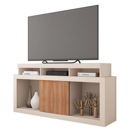 Bancada Rack Para TV até 55 Polegadas Marrom Frost Caemmun Imagem de Bancada Rack Para TV até 55 Polegadas Marrom Frost Caemmun