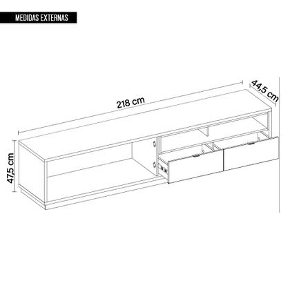 Imagem de Bancada Rack Para TV até 75 Polegadas 218 Cm Renda Caemmun