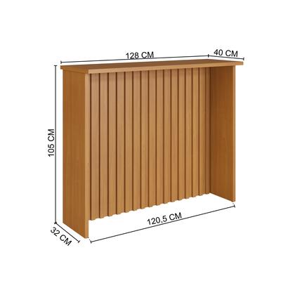 Imagem de Bancada ripada para cozinha 128cm isadora predilleta freijo