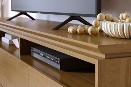 Imagem de Bancada Selene 2m Para TV até 75'' com 3 Gavetas e Pés Retrô - Cumaru Madetec