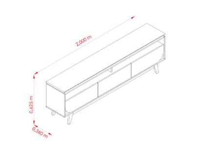 Imagem de Bancada Selene 2m Para TV até 75'' com 3 Gavetas e Pés Retrô - Cumaru Madetec