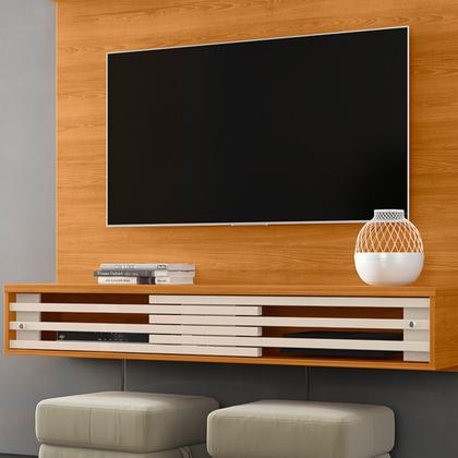 Imagem de Bancada Suspensa Frizz Sublime TVs Até 55” Cinamomo Off White 281139 Madetec